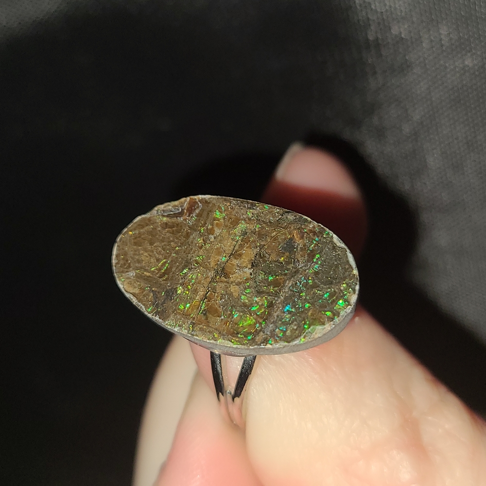 Ammolite Adjustable Ring
